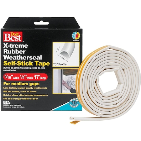 All-Source White 17' 5/16in. Rubber Weatherstrip V25WADB